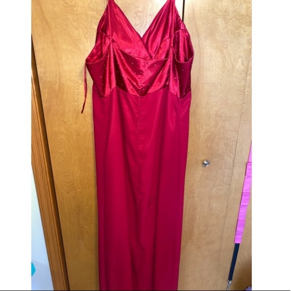 Red Prom Dress with Crystals - Picture 2 of 2